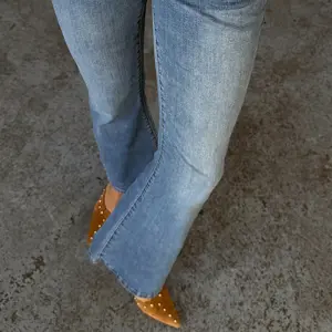 Never Fully Dressed Denim Flare Scallop Jean